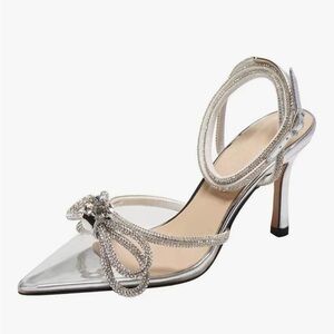 Elegant Silver Women's Heels